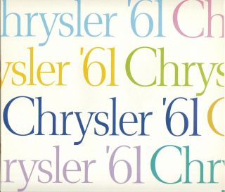 1961 Chrysler Yorker Newport Windsor Dealer Sales Brochure