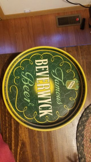 BEVERWYCK FAMOUS BEER 1940 ' s 12 INCH BEER SERVING TRAY ALBANY,  YORK NY BBBB, 2