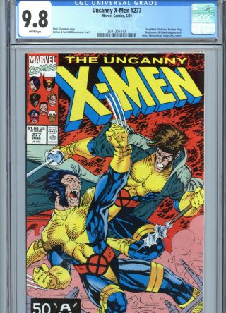 Uncanny X - Men 277 Cgc 9.  8 Wp Jim Lee Cover & Art Wolverine Gambit Marvel 1991