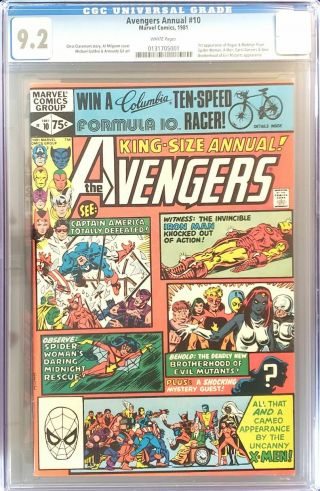 Avengers Annual 10 Cgc 9.  2 White Pages; 1st Rogue And Madelyn Pryor,  Claremont