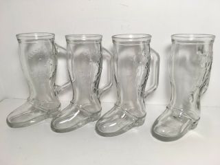 Set Of 4 Frankenmuth Michigan Bavarian Inn Boot Glass Beer Mug Barware