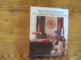 Wild Turkey Bourbon Whiskey Print Ad Clipping 1984
