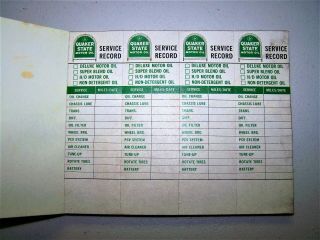 Vintage Book Of (98) Quaker State Oil Change Maintainance Sticker Tabs