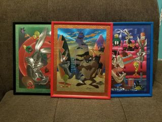 Set Of 3 Vintage Looney Tunes Magic Effects In Their Picture Frames