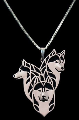 Siberian Husky Dog Pendant Necklace - Fashion Jewellery - Silver Plated