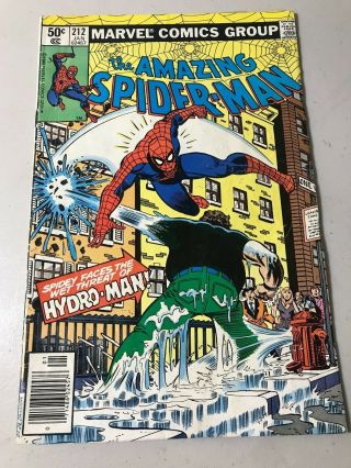 The Spider - Man 212 Comic 1st App Of Hydro - Man (marvel,  1981),