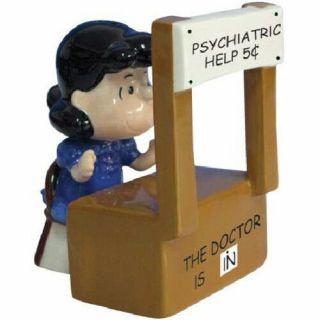 Peanuts Lucy Figure And Psychiatrist Booth Ceramic Salt And Pepper Set,