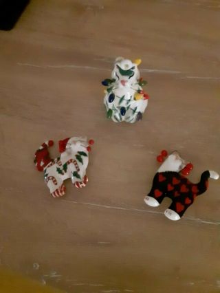 1 Whimsiclay Christmas Ornament And Two Pins