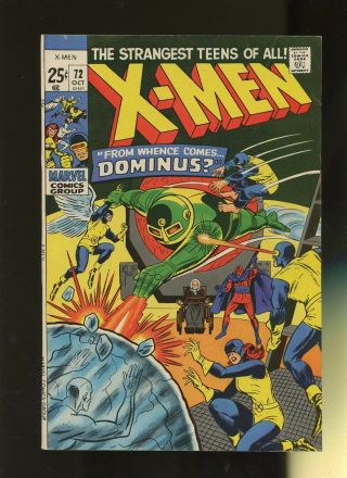 X - Men 72 Fn/vf 7.  0 1 Book Marvel Mutants 21 Reprint 1st Dominus 1971
