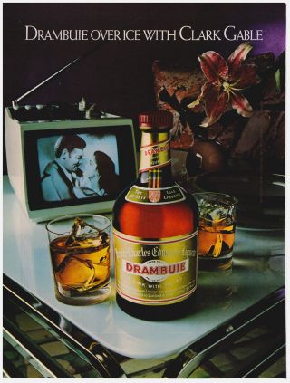 1982 Drambuie Over Ice With Clark Gable Vintage Print Ad