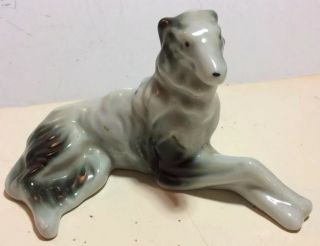 Occupied Japan Borzoi Wolfhound Dog Figurine Ceramic Porcelain