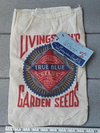 Garden Seed Bag Sack Livingston True Blue Columbus Oh 1958 Golden Bantam Corn