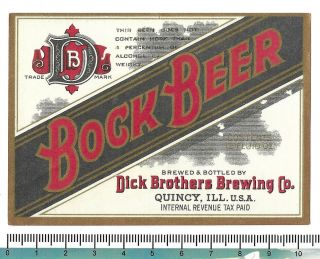 Usa Irtp Illinois Ill.  Quincy Dick Brothers Bock Beer