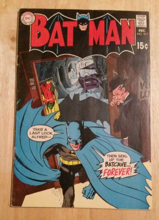 Batman 217 Seal Up The Batcave Forever Neal Adams Cover Dc Comics 1969