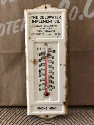 Vintage Thermometer Coldwater Implement Co.  Allis Chalmers - Idea - Holland