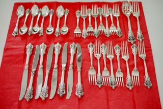 Wallace Grand Baroque Sterling Silver Service 34 - Piece