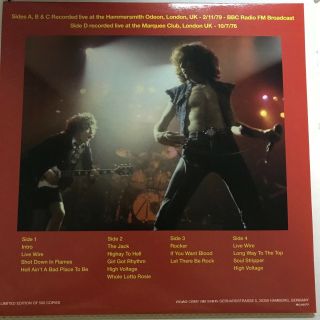 AC/DC,  BIGGEST BALLS ON THE BBC,  RED/WHITE VINYL,  LIMITED EDITION 2 LP,  W/POSTER 3