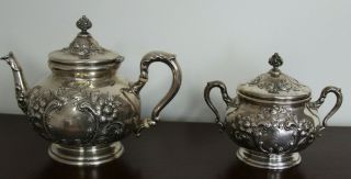 Antique Sterling Tea Pot And Sugar Bowl By Wright Kay & Co.