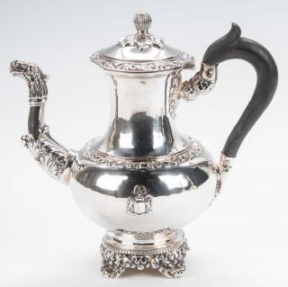 French Silver Teapot With Floral Decoration