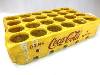 Vintage Yellow Plastic Coca - Cola Coke Bottle Carrier Crate Case Rack 4