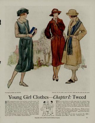 1922 Fashion Page Ad / 3 Fabulous Styles - Artists:john La Gatta