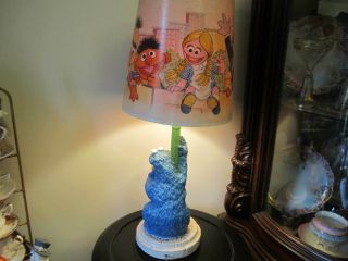 Vintage Sesame Street Cookie Monster Lamp Ernie Bert Snuffleupagus Count bedroom 6