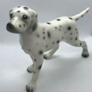 Vintage Dalmatian Dog Porcelain Figurine Puppy E108 5 " Tall X 7 " Long Doggy