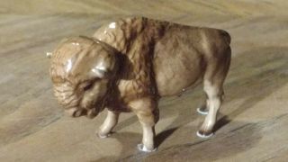 Vintage Hagen Renaker Horned Bison Buffalo Wildlife Miniature Animal Ceramic