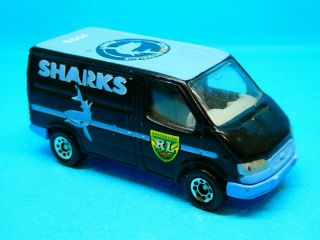 1995 Nrl Sharks Rugby League 1/63 Matchbox Ford Transit Diecast Toy Model Van