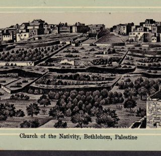 Bethlehem 1890s Church Of The Nativity Palestine Photo - Lith Coffee Trade Card Ad
