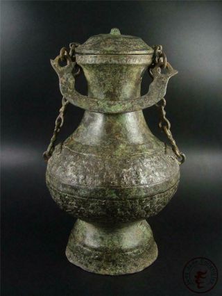 Very Large Old Chinese Bronze Made Vase Statue Pot Collectibles Auspicious