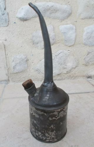 Antique French France European Oil Squirt Can Vintage Tractor Auto Oiler Pump