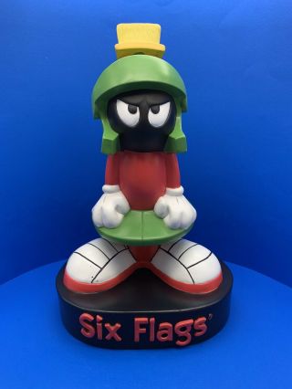 Rare 1997 Looney Tunes (marvin The Martian) Six Flags Coin Bank