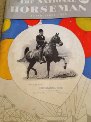 Saddlebred Vintage National Horseman Sep 1947 Obit: Allie Jones Rare Old Treasur