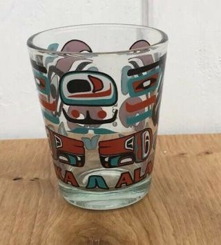 Alaska Shot Glass | Rare Tribal Design | Vgc | Us State