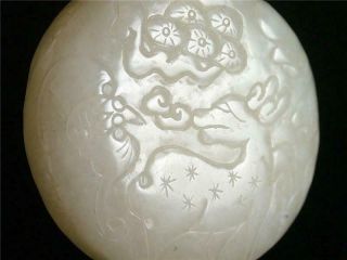 Fine Old Chinese Celadon Nephrite Jade Carved Snuff Bottle deer,  bat & pine tree 8