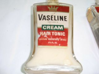 Vintage Vaseline Hair Tonic & Cream Hair Tonic 5 1/2 Fl.  Oz Bottles 2