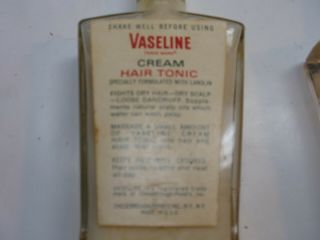 Vintage Vaseline Hair Tonic & Cream Hair Tonic 5 1/2 Fl.  Oz Bottles 5