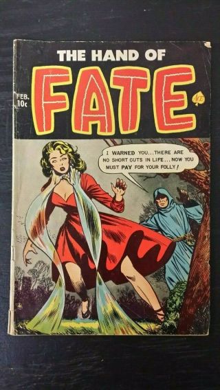 1952 Ace Comics The Hand Of Fate 16 Vg Flat Rate