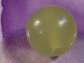 Antique Chinese Jade Bead Gentle Green Celadon Hues Size 12.  6 Mm Wide