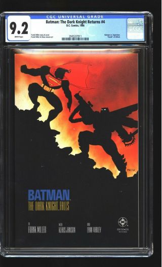 Batman: The Dark Knight Returns 4 Cgc 9.  2 Nm - Batman Vs.  Superman Frank Miller