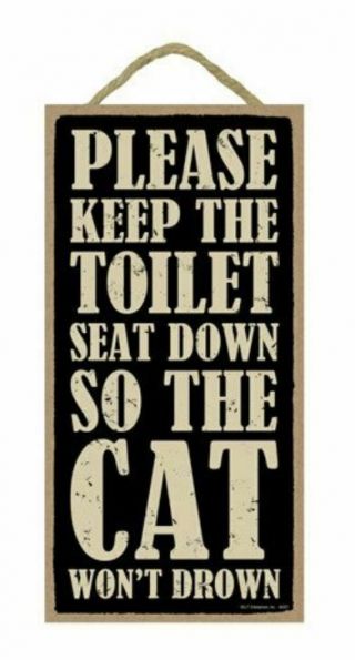 Put Toilet Seat Down So Cat Won 