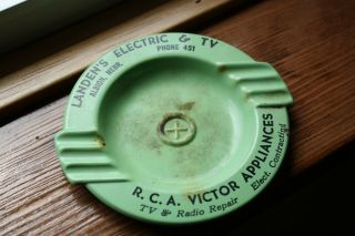 Vintage Advertising Ash Tray,  Landen ' s Electric & TV Albion,  Nebr.  Ph.  451 RCA 2