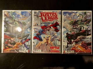 Dc Comics Justice League 20 B & C Connecting Cover Variants Low Print Run Nm
