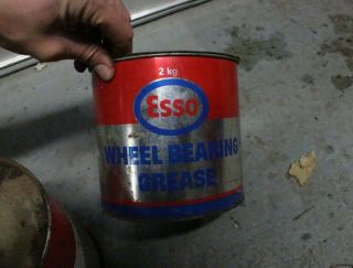 Vintage Esso Exxon Wheel Bearing Grease Esso Oil Can Imperial Oil Advertising