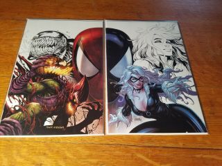 Spider - Man 801 & 1 Marvel Comic Kirkham Black Cat Venom Connecting Cover