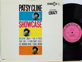 Patsy Cline Showcase Decca Dl 4202 Vg Pink Promo Hype Sticker