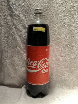 Full 1.  5 Liter Coca - Cola Plastic Label Soda Bottle Paris,  France