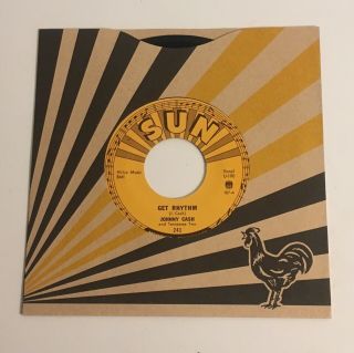 Johnny Cash / I Walk The Line & Get Rhythm / Vinyl 45 with Sun Sleeve / 2