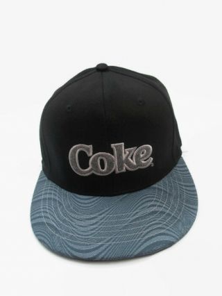 Coca - Cola Black And Gray Swirl Flat Bill Baseball Cap Hat -